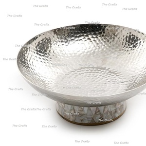 Bol martelé en métal avec base en nacre Bol de service à dessert de qualité supérieure aux prix de gros - Product Image 2