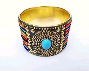 Handmade Designer Metal Diamond Bracelets & <b>Bangles</b> <b>Set</b> Custom Metal <b>Bangles</b> - Product Image 1