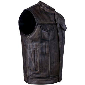 Chaleco informal de cuero genuino para hombre, chaqueta de moto de la mejor calidad, para montar a caballo - Product Image 2