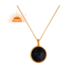Joaillerie — ensemble pendentif en argent Sterling 925 avec pierre de soleil bleue naturelle, bijou pour femme, fabrication de bijoux - Product Image 1