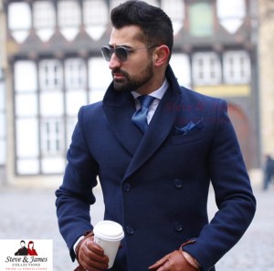 Manteau homme Steve & James de qualité supérieure, en laine respirante, col cranté, coupe ajustée, simple boutonnage, fabriqué à la main en Thaïlande - Product Image 1