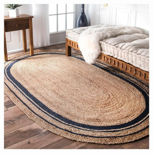 Alfombra Redonda Tejida a Mano de la Mejor Calidad con Borde de Yute, Decorativa para el Hogar, Hecha en Vietnam, Venta al Por Mayor - Product Image 1