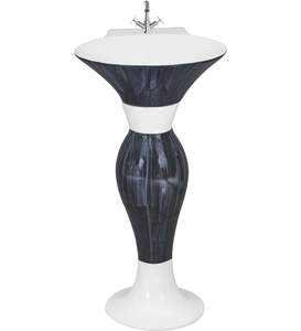 Venta directa de fábrica precio barato Sanitario de cerámica 10002 Lavabo Con pedestal 450X525mm para hotel de siete estrellas. - Product Image 1