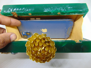 Glamorous india made wedding party <b>Green</b> Resin box Clutch <b>Purse</b> - Product Image 4