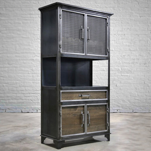 Gabinete de sala de estar de madera y hierro moderno personalizado, muebles de oficina en casa de nuevo diseño - Product Image 5