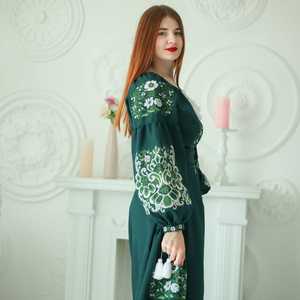 Sensuelle Ukraine mode haute exigence magnifique bleu blanc brodé parole longueur robe ukrainienne gland cravate Costume relaxant - Product Image 2