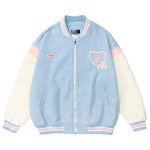 Chaqueta Bomber Varsity Letterman de béisbol personalizada de alta calidad con material polar con logotipo frontal - Product Image 3