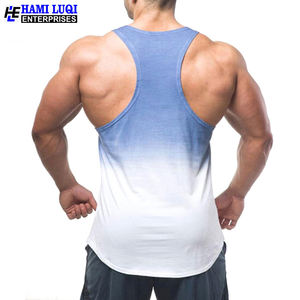 Camiseta sin mangas con tirantes versátil para hombre, equipo de fitness de punto transpirable de secado rápido, logotipo personalizado, estampado informal, patrón de talla grande OEM - Product Image 6