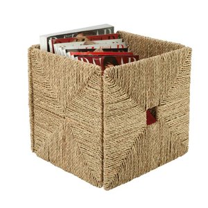 Foldable Jute <b>Straw</b> Storage <b>Baskets</b> with Iron Wire Frame Wholesale - Product Image 1