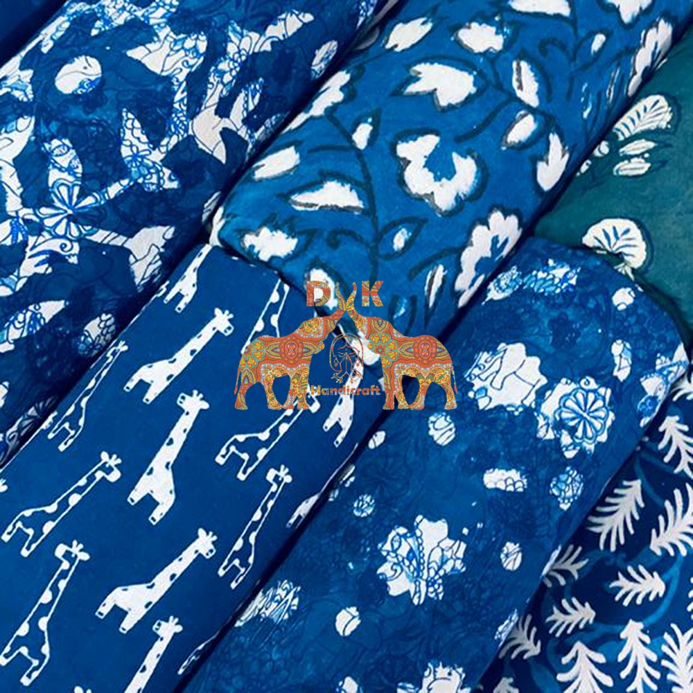 Оптовая продажа, текстильная ткань индиго из чистого хлопка с цветочным геометрическим рисунком