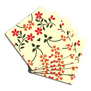 ที่รองแก้วไม้ลายดอกไม้สวยงามสำหรับเครื่องใช้บนโต๊ะอาหารในโรงแรมร้านอาหารบ้านครัวโต๊ะรับประทานอาหารดื่มชากาแฟ - Product Image 1