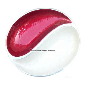 Plat de service de fruits secs en métal aluminium de style élégant de forme ronde avec deux compartiments pour mariage et fête - Product Image 1