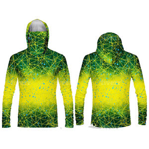 Nouveau design Performance hommes grande taille respirant coupe-vent sublimation complète protection UV polos de pêche - Product Image 5