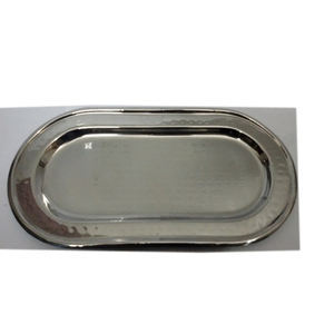 Bandeja de servicio de acero inoxidable para restaurantes y hoteles, bandeja de servicio de plata personalizada, de metal moderno - Product Image 5