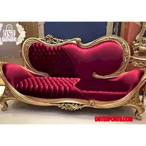ชุดโซฟาสองที่นั่งดีไซน์ใหม่ทันสมัยหรูหราสไตล์อินเดียสำหรับเจ้าบ่าวเจ้าสาว พร้อมไม้เคลือบผิว สำหรับงานแต่งงาน ขายส่งจากโรงงาน - Product Image 1