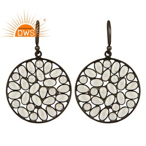 รุ่งโรจน์สีขาวเพทายชุดผู้จัดจำหน่ายต่างหู925เงินสีดำโรเดียมชุบตะขอต่างหูเครื่องประดับผู้ค้าส่ง - Product Image 1