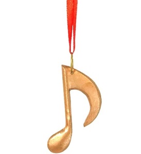 CHRISTMAS DECORATION HANGING ORNAMENT MUSICAL INSTRUMENT GOLD COLOUR HIGH QUALITY METAL CHRISTMAS <b>TREE</b> DECORATION - Product Image 1