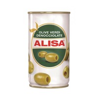 Alisa Zwarte Ontpitte Groene Olijven Gedrenkt Spanje Picholine Variëteit 340g/150g Zoet Vlezig Sappig Vers Natuurlijk 24 Maanden Middelgrote Maat