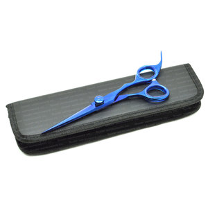 Ciseaux à cheveux professionnels en acier inoxydable japonais de qualité supérieure 6.5 pouces couleur bleue Salon et barbier utiliser un étui à fermeture éclair souple - Product Image 2