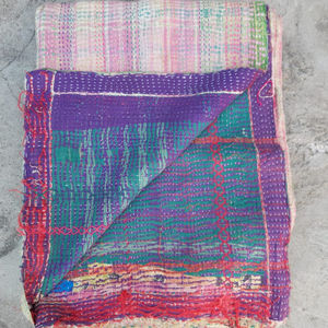 Vente en gros de jetés Kantha vintage avec broderie et patch faits à la main Design Dhurries Home Furnishing & Clothing Redesign Gudari - Product Image 6