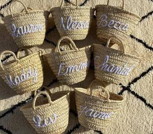 WEDDING GIFT GUEST Straw Moroccan Basket,bridal <b>Shower</b> <b>Bags</b> - Product Image 1