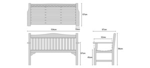 Banc d'extérieur rectangulaire moderne en teck avec finition en bois massif naturel, meubles durables pour parcs et patios - Product Image 3