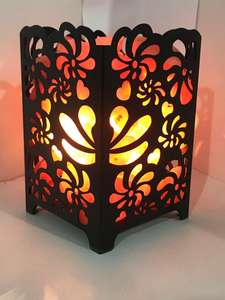 Belle fleur d'amour Style sculpté sel de l'Himalaya lampe panier artisanat naturel décoration de la maison - Product Image 3