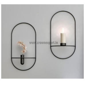 Support de bougie en métal au design moderne, décoration lumineuse, décoration murale, porte-bougie de Noël pour la maison, l'hôtel, le restaurant, montage mural - Product Image 5