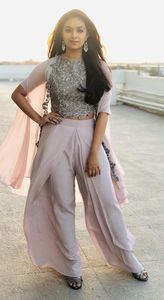 Classy stylish dhoti crop top Dress with beautiful applique work for Party/ Wedding =2020 - Product Image 2