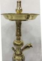 Chichas Farida Abu Trika Traditionnelles Égyptiennes de Luxe en Laiton Laqué Mini Chicha Midi à un niveau 65cm Cuivre/Acier Inoxydable