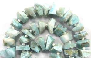 Pierres précieuses naturelles de Larimar, 50 pièces, percées au centre, brutes non traitées, pour la fabrication de bijoux, collection de pierres, style taillé, bonne qualité - Product Image 5