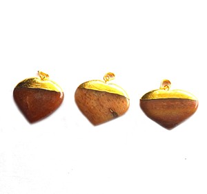 Proveedor de Colgantes de Corazón de Aventurina Melocotón Electrochapados: Colgantes de Corazón de Aventurina Melocotón Electrochapados en Venta - Product Image 1