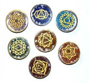 Juego de Discos de Ágata Grabados para Uso en la Cocina, con Energía Orgónica y Chakras, Piedras Semipreciosas Naturales para Feng Shui, Sanación Emocional y Espiritual - Product Image 2