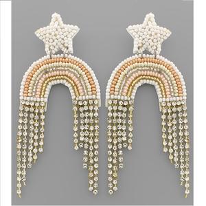 Pendientes de cuentas de semillas de cristal de Murano de alta calidad clásicos étnicos de moda multicolor bordado hecho a mano India para mujeres niñas - Product Image 4