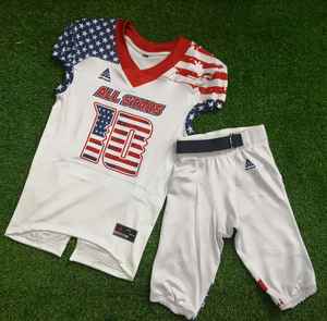 ชุดยูนิฟอร์มอเมริกันฟุตบอลแบบขายส่ง OEM ปี 2025 ชุดกีฬาทีมแบบกำหนดเอง เสื้อแขนสั้นระบายอากาศ แห้งเร็ว - Product Image 5