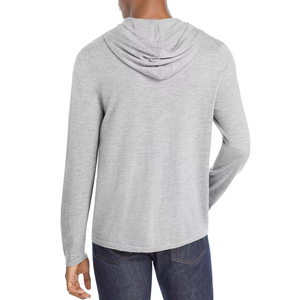 เสื้อฮู้ดดี้ผู้ชายแบบ OEM แขนเสื้อแบบแร็กแลน สีเขียวขี้ม้า แบบไม่มีลาย ขอบดิบ - Product Image 1