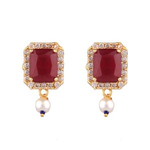 Bijoux indiens en acier inoxydable, ensemble de boucles d'oreilles, en cristal, CZ, fausses perles, ras du cou, pour femmes et filles - Product Image 3