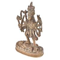Statue de la déesse Kali Maha Kali en laiton doré, sculptée à la main, pièce décorative contemporaine, cadeau pour les festivals hindous