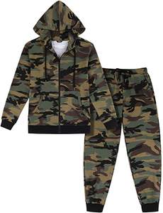 Survêtement camouflage personnalisé pour hommes, ensemble de 2 pièces, ajusté, avec fermeture éclair, à capuche, pour Jogging, survêtement - Product Image 5