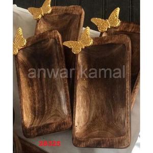 Bandeja Rectangular de madera para servir mariposas - Product Image 2