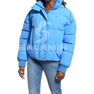 Venta al por mayor de las mujeres Shinny recortada de manga larga acolchado Puffer chaqueta abrigo de invierno para las señoras Shinny recortada de manga larga - Product Image 4