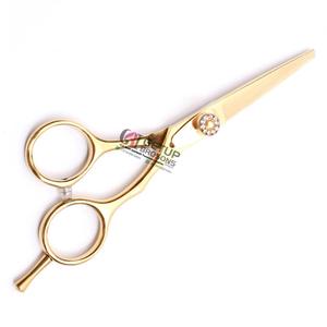กรรไกรตัดผมคุณภาพสูง ดีไซน์หรูหรา ชุบทอง ผลิตจากสแตนเลส ด้ามจับยาง สำหรับคนถนัดขวา GETUP BROSONS - Product Image 2