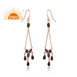 Pendientes colgantes de piedras preciosas de piedra solar azul Natural de plata de ley más vendidos para mujer, joyería para mujer, regalo para ella - Product Image 3