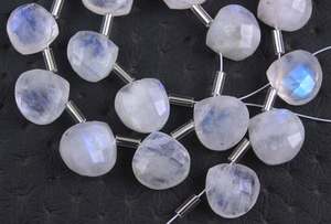 18 piezas de piedra de luna de arcoíris Natural, forma de corazón facetado, Briolette brillante azul increíble, cuentas genuinas de alta calidad - Product Image 4