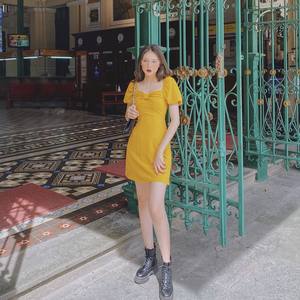 Dress Party Beautiful Women <b>Clothing</b> Dress Bow Join Lady O - Neck High - Quality Made in Vietnam - Product Image 4