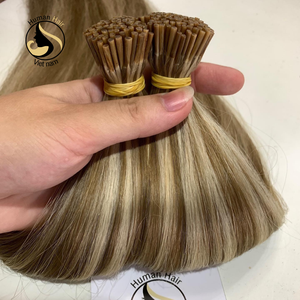 Alta calidad cutícula alineada Virgen vietnamita doble dibujado recto I-tip extensiones de cabello Wave Piano Mix I Tip cabello humano - Product Image 6