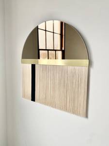 COLORBLOCKED Bronze with Brass Accent Bar- Boho <b>Mirror</b> - Product Image 2