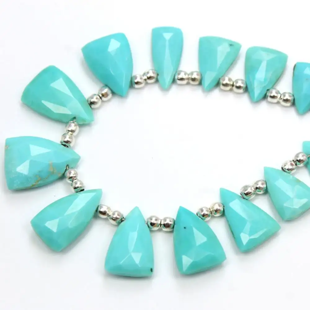 Natural Sleeping Beauty Arizona Turquoise Faceted Size 8X6MM To 12X8MM Beads