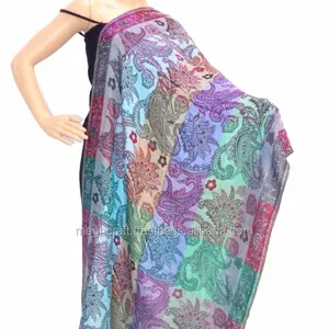 Двусторонняя шаль из дупатты и Кашмири, зимняя модная шаль для девочек