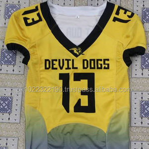 Maillots de football américain respirants personnalisés de grande taille à manches courtes finition tapis d'été Spandex/Polyester - Product Image 3